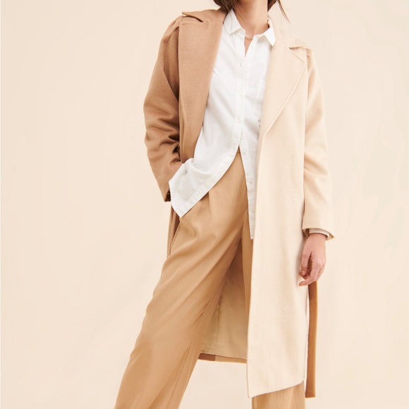 Anthropologie Du Paradis Two Tone Oversized Overcoat - Picture 4 of 5